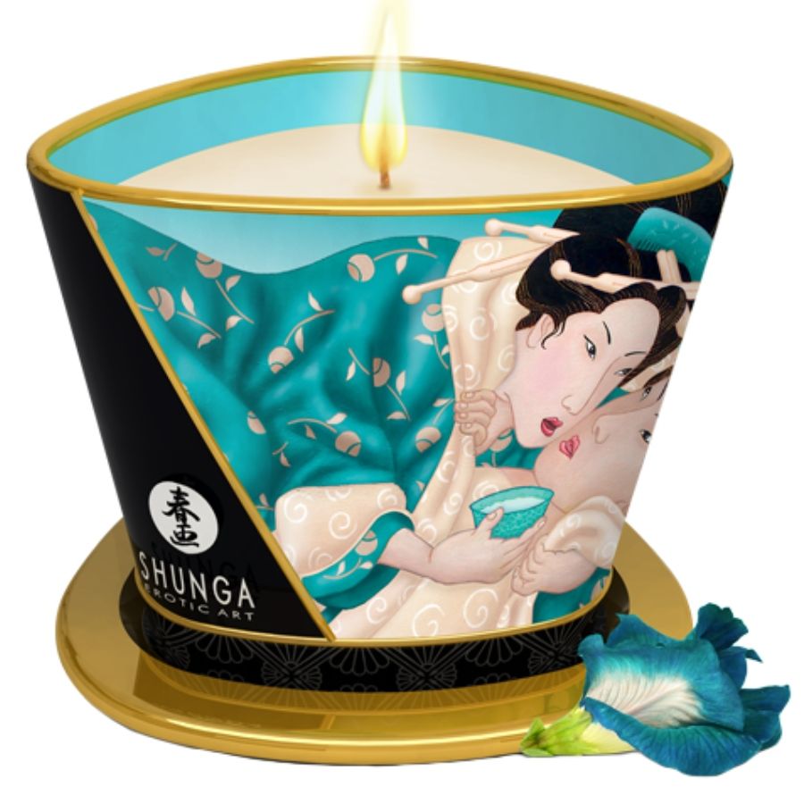 SHUNGA - CANDELA DA MASSAGGIO ISLAND BLOSSOMS 170 ML - SHUNGA CANDLES | Lingerie Harness Boutique