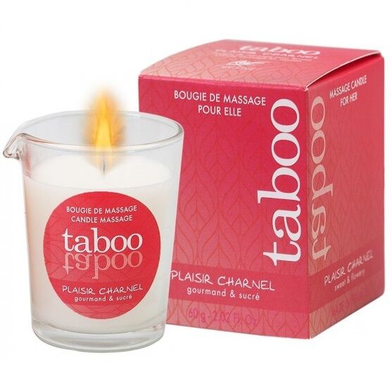 RUF - CANDELA DA MASSAGGIO TABOO PER LEI PLAISIR CHARNEL AROMA DI FIORI DI CACAO - RUF | Lingerie Harness Boutique