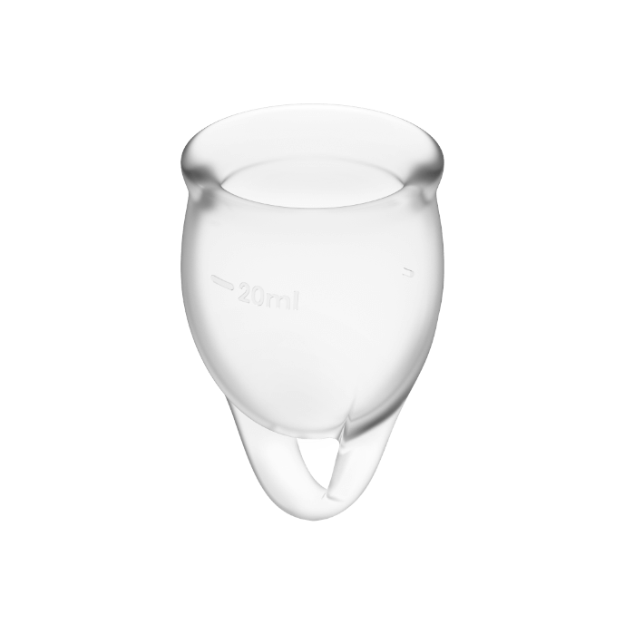SATISFYER - FEEL CONFIDENT COPPA MESTRUALE TRASPARENTE 15 + 20 ML - SATISFYER MENSTRUAL CUPS | Lingerie Harness Boutique