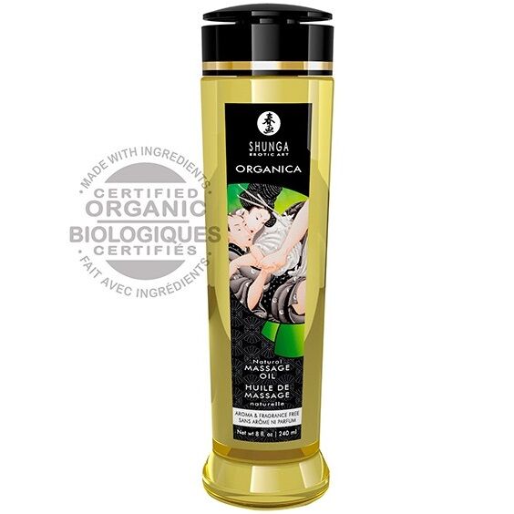 SHUNGA - OLIO DA MASSAGGIO BIOLOGICO NATURALE 240 ML - SHUNGA OILS | Lingerie Harness Boutique