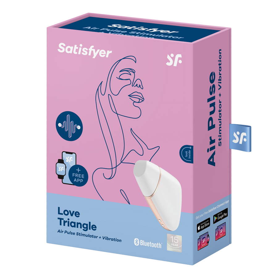 SATISFYER - STIMOLATORE E VIBRATORE TRIANGOLO LOVE BIANCO - SATISFYER CONNECT | Lingerie Harness Boutique