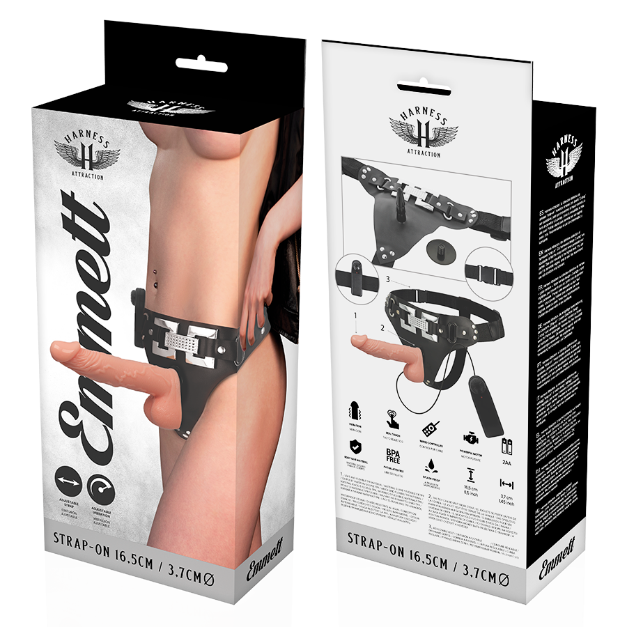 HARNESS ATTRACTION - RNES EMMETT VIBRATORE REALISTICO 16.5 CM -O- 3.7 CM - HARNESS ATTRACTION | Lingerie Harness Boutique