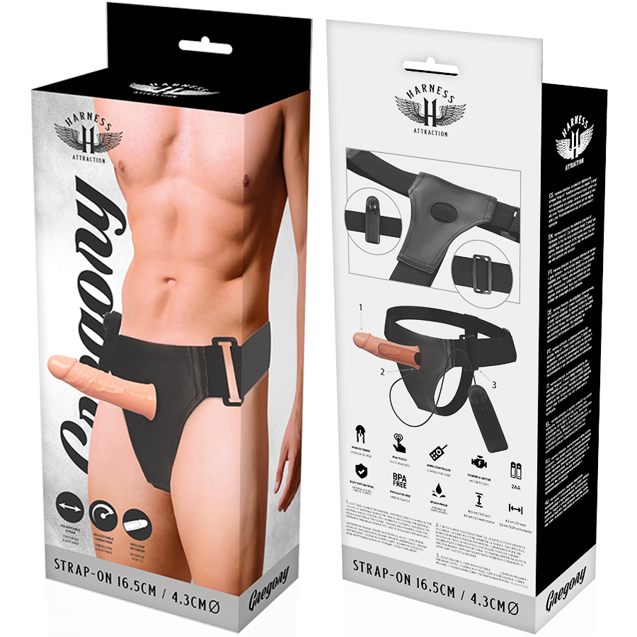 HARNESS ATTRACTION - GREGORY HOLLOW RNES CON VIBRATORE 16.5 CM -O- 4.3 CM - HARNESS ATTRACTION | Lingerie Harness Boutique