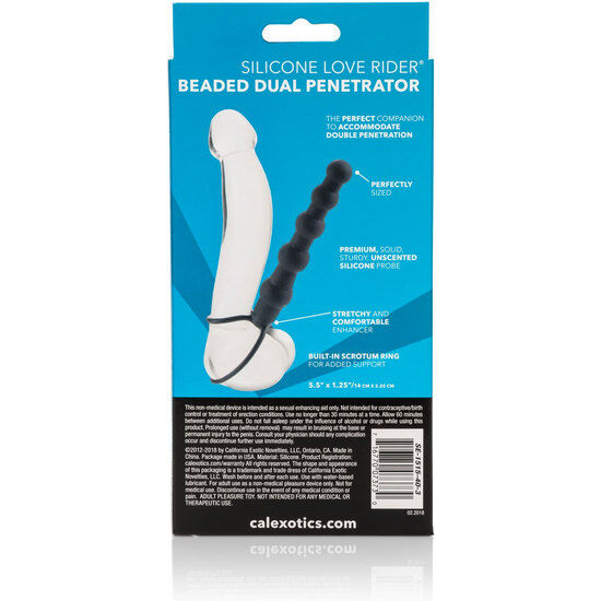 CALEXOTICS - DOPPIO PENETRATORE CON PERLINE NERO - CALEXOTICS | Lingerie Harness Boutique