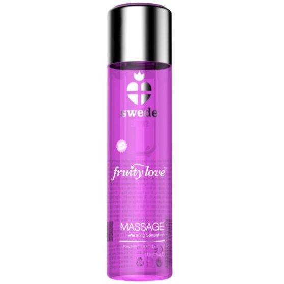 SWEDE - FRUITY LOVE OLIO DA MASSAGGIO EFFETTO RISCALDANTE LAMPONE ROSA E RABARBARO 60 ML - SWEDE | Lingerie Harness Boutique