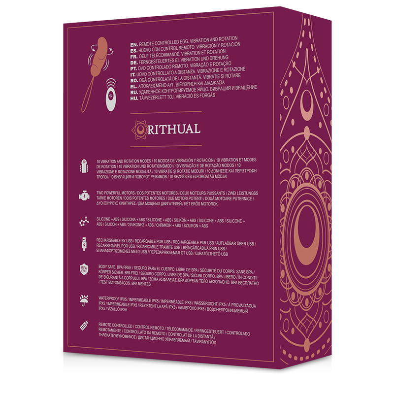 RITHUAL - ESHA EGG SISTEMA DI CONTROLLO REMOTO ROTAZIONE + VIBRAZIONE - RITHUAL | Lingerie Harness Boutique