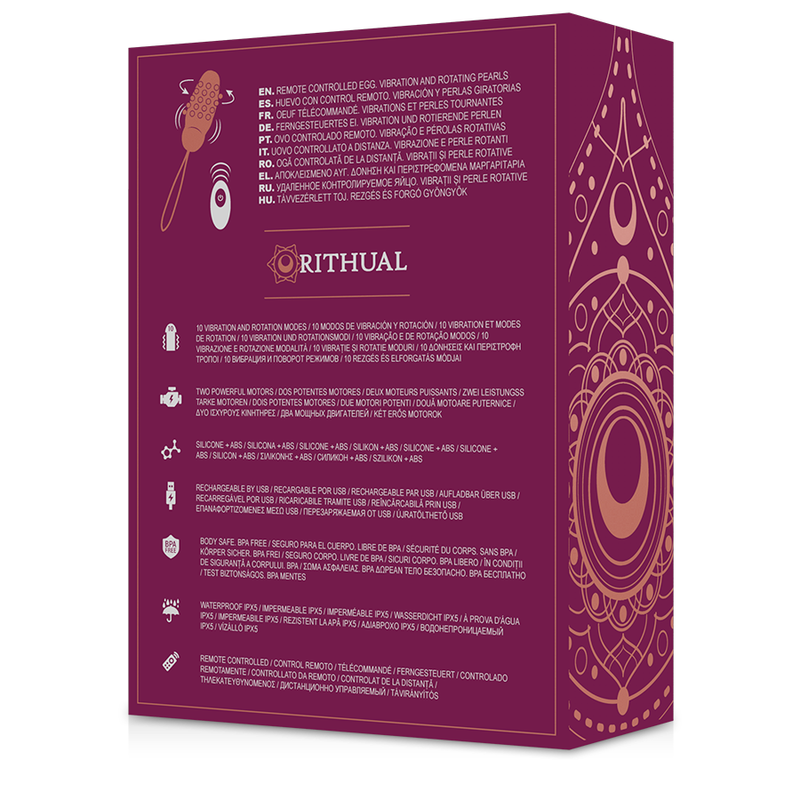 RITHUAL - SITA EGG TELECOMANDO ROTAZIONE PERLINE + VIBRAZIONE - RITHUAL | Lingerie Harness Boutique