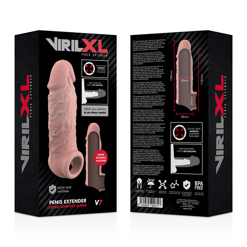 VIRILXL - ESTENSIONE NATURALE DEL PENE IN SILICONE LIQUIDO V7 - VIRILXL | Lingerie Harness Boutique