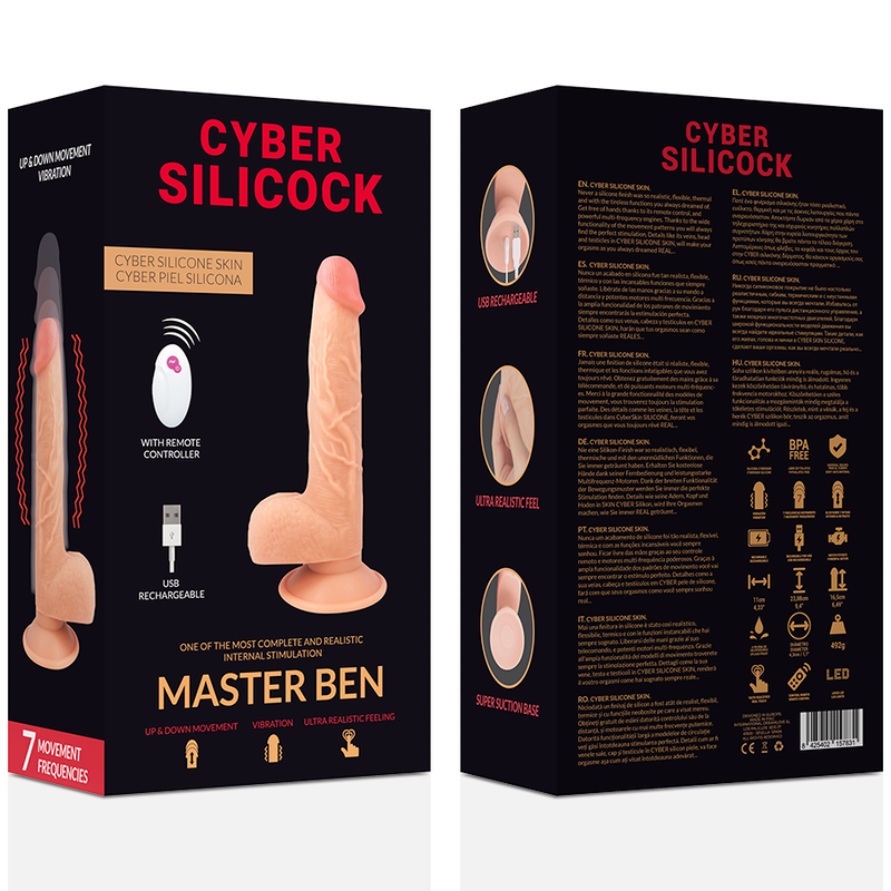 CYBER SILICOCK - TELECOMANDO REALISTIC MASTER BEN 23.88 CM -O- 4.3 CM - CYBER SILICOCK | Lingerie Harness Boutique