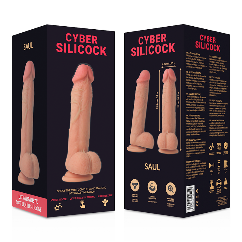 CYBER SILICOCK - SAUL SILICONE LIQUIDO MORBIDO ULTRA REALISTICO 21 CM -O- 4.2 CM - CYBER SILICOCK | Lingerie Harness Boutique