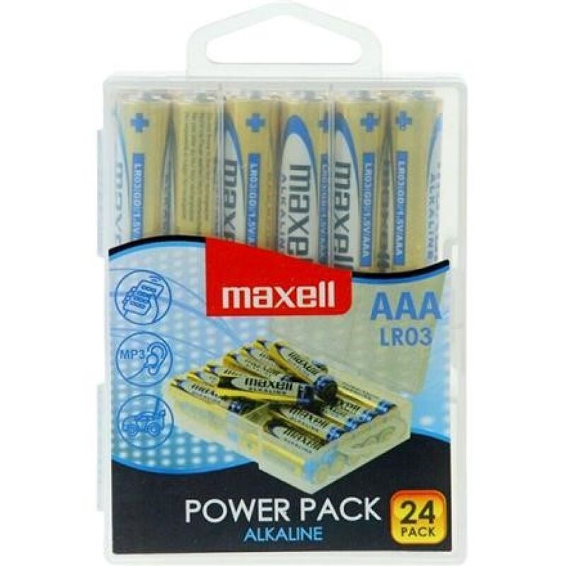 MAXELL - PACCO BATTERIE ALCALINE AAA LR03 * 24 BATTERIE - MAXELL | Lingerie Harness Boutique