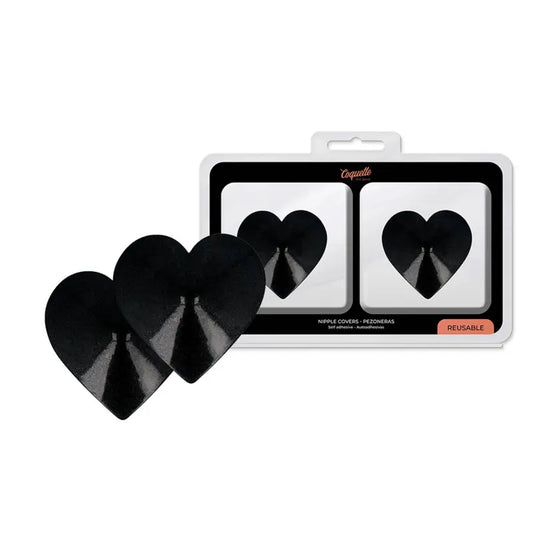 COQUETTE CHIC DESIRE - COPRI CAPEZZOLI BLACK HEARTS - COQUETTE ACCESSORIES | Lingerie Harness Boutique