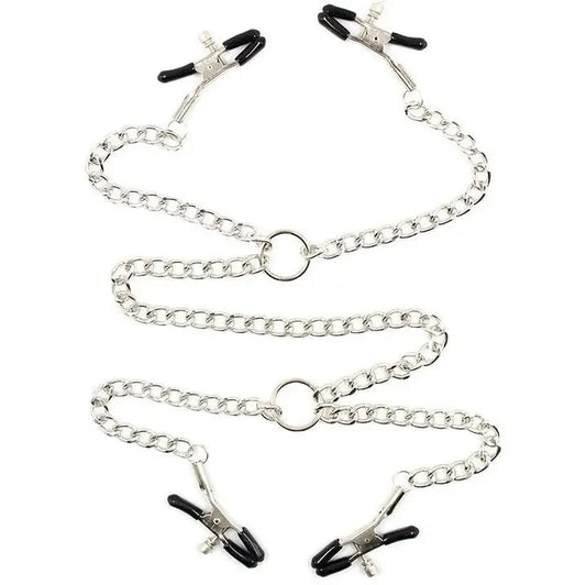 OHMAMA FETISH - 4 Morsetti per capezzoli CON CATENE - OHMAMA FETISH | Lingerie Harness Boutique