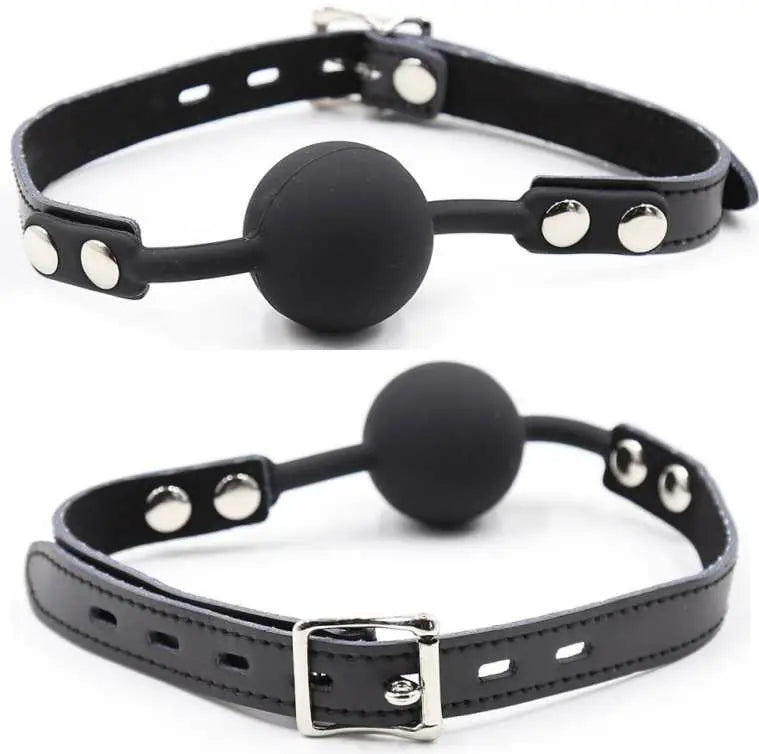 OHMAMA FETISH - BALL GAG IN SILICONE CON CINTURA IN PELLE (LUCCHETTO INCLUSO) - OHMAMA FETISH | Lingerie Harness Boutique