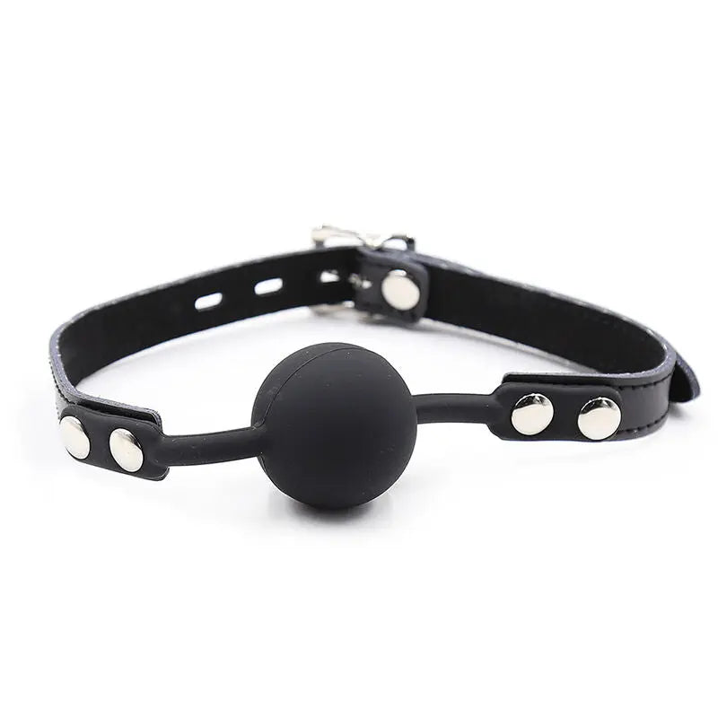OHMAMA FETISH - BALL GAG IN SILICONE CON CINTURA IN PELLE (LUCCHETTO INCLUSO) - OHMAMA FETISH | Lingerie Harness Boutique