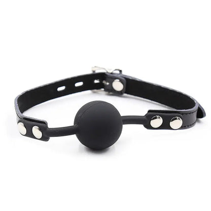 OHMAMA FETISH - BALL GAG IN SILICONE CON CINTURA IN PELLE (LUCCHETTO INCLUSO) - OHMAMA FETISH | Lingerie Harness Boutique