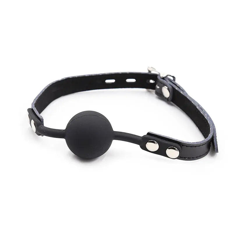 OHMAMA FETISH - BALL GAG IN SILICONE CON CINTURA IN PELLE (LUCCHETTO INCLUSO) - OHMAMA FETISH | Lingerie Harness Boutique