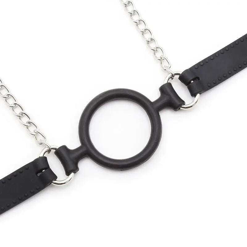 OHMAMA FETISH - Bavaglio ad anello con catenelle e pinze per capezzoli - OHMAMA FETISH | Lingerie Harness Boutique