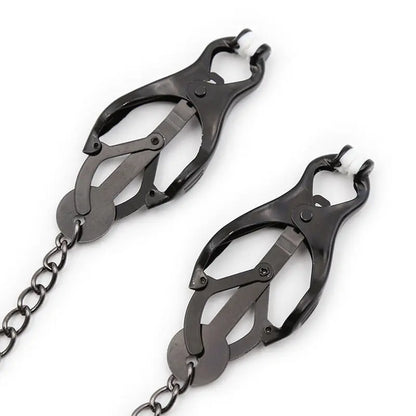 OHMAMA FETISH - Pinze per capezzoli giapponesi con catena nera - OHMAMA FETISH | Lingerie Harness Boutique