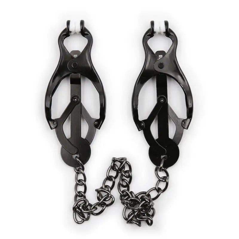OHMAMA FETISH - Pinze per capezzoli giapponesi con catena nera - OHMAMA FETISH | Lingerie Harness Boutique