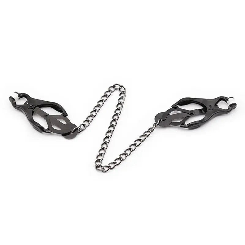 OHMAMA FETISH - Pinze per capezzoli giapponesi con catena nera - OHMAMA FETISH | Lingerie Harness Boutique