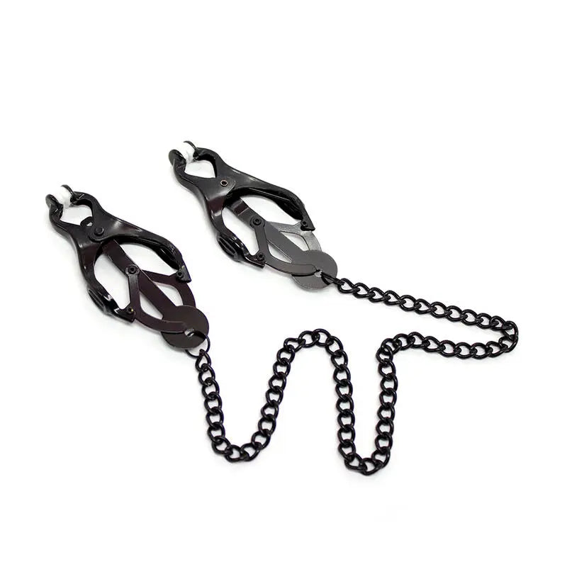 OHMAMA FETISH - Pinze per capezzoli giapponesi con catena nera - OHMAMA FETISH | Lingerie Harness Boutique