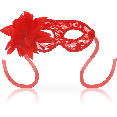 OHMAMA - MASCHERE MASCHERE CON PIZZO E FIORE ROSSO - OHMAMA MASKS | Lingerie Harness Boutique