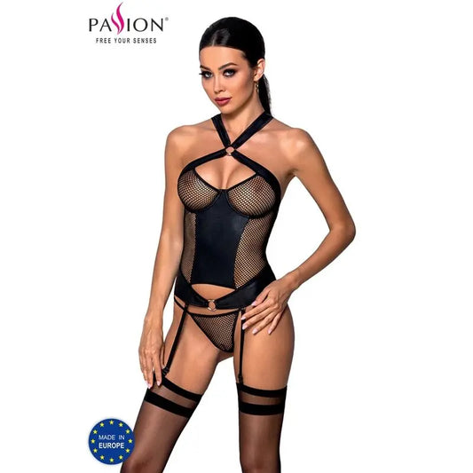 PASSION - AMANDA CORSETTO IN PELLE ECOLOGICA L/XL - PASSION WOMAN | Lingerie Harness Boutique