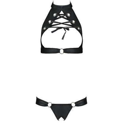 PASSION - SET IN PELLE ECOLOGICA MALWIA L/XL - PASSION WOMAN SETS | Lingerie Harness Boutique