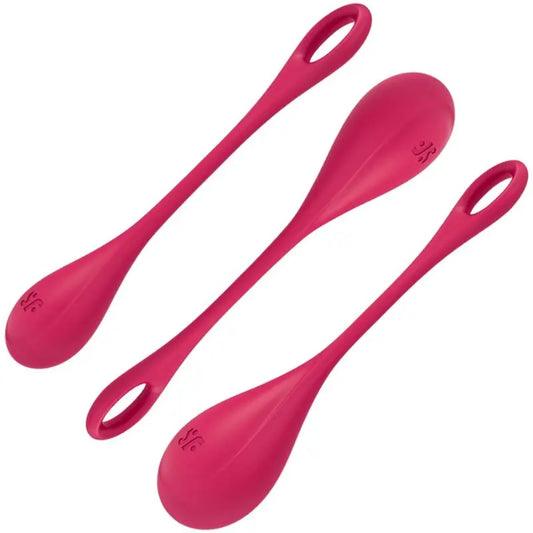 SATISFYER - SET DA ALLENAMENTO YONI POWER 1 ROSSO - SATISFYER BALLS | Lingerie Harness Boutique