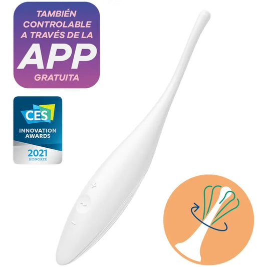 SATISFYER - VIBRATORE TWIRLING JOY CLIT TIP BIANCO - SATISFYER CONNECT | Lingerie Harness Boutique