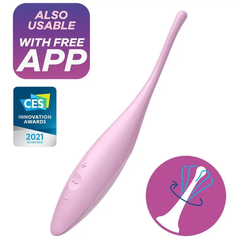 SATISFYER - VIBRATORE TWIRLING JOY CLIT TIP ROSA - SATISFYER CONNECT | Lingerie Harness Boutique