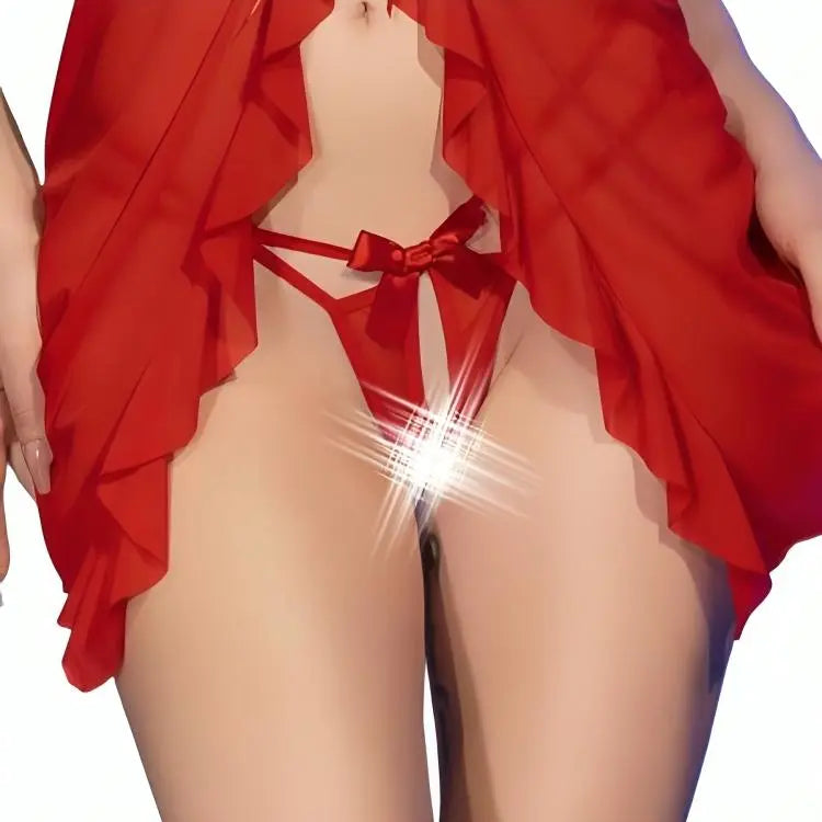 chilirose - cr 4696 babydoll e perizoma senza cavallo rosso Chilirose Lingerie Harness Boutique