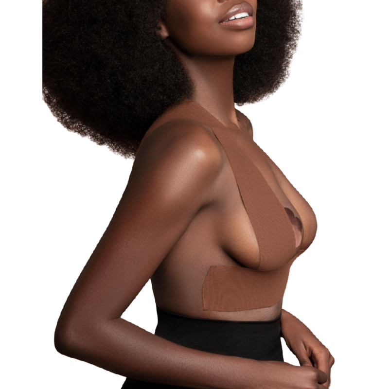 BYE-BRA - NASTRO CORPO 5 M X 6,5 CM + 3 PAIA DI COPRI CAPEZZOLI MARRONE - BYE BRA - TAPES | Lingerie Harness Boutique