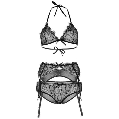 LEG AVENUE - SET TRE PEZZI SHINNY M - LEG AVENUE SETS | Lingerie Harness Boutique