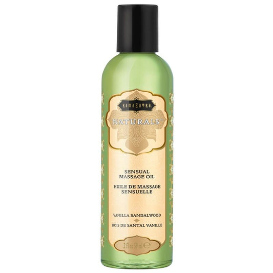 KAMASUTRA - OLIO DA MASSAGGIO NATURALE VANIGLIA SANDALO 59 ML - KAMASUTRA COSMETICS | Lingerie Harness Boutique
