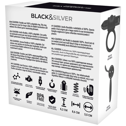 BLACK&SILVER - OROLOGIO COCKRING CON TELECOMANDO CAMERONME - BLACK&SILVER | Lingerie Harness Boutique