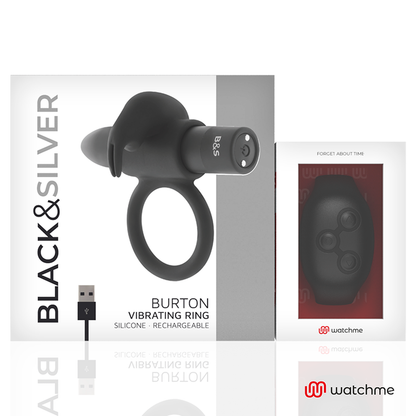 BLACK&SILVER - OROLOGIO COCKRING CON TELECOMANDO BURTONME - BLACK&SILVER | Lingerie Harness Boutique
