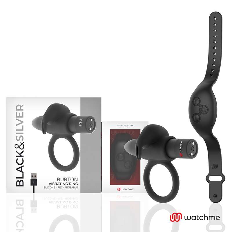 BLACK&SILVER - OROLOGIO COCKRING CON TELECOMANDO BURTONME - BLACK&SILVER | Lingerie Harness Boutique