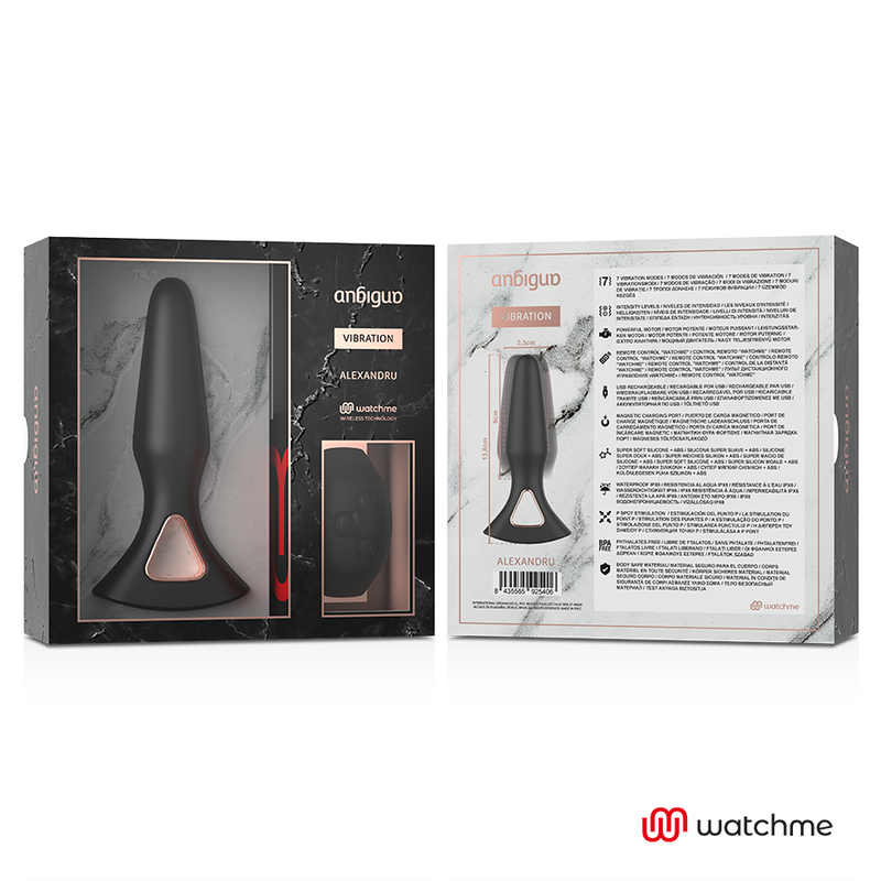 ANBIGUO - WATCHME VIBRATORE TELECOMANDO PLUG ANALE ALEXANDRU - ANBIGUO | Lingerie Harness Boutique