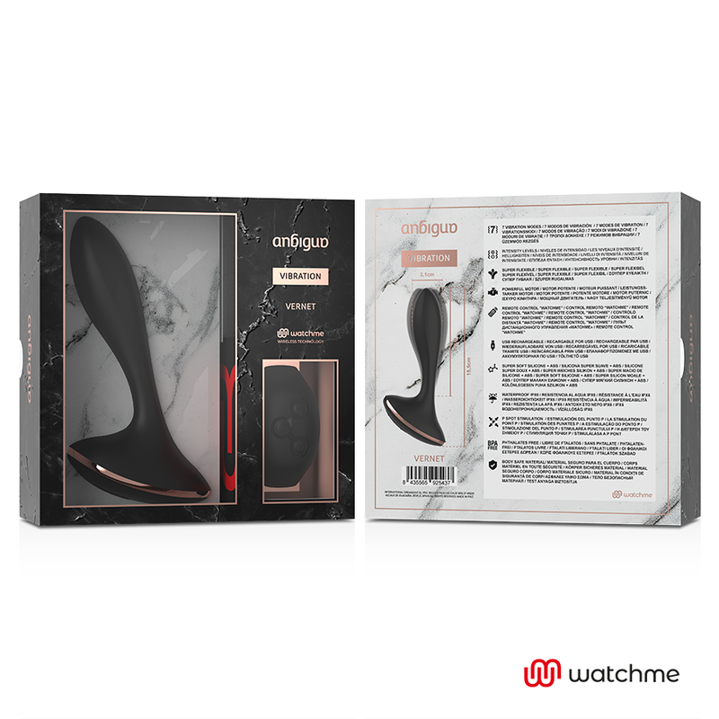 ANBIGUO - WATCHME VIBRATORE TELECOMANDO PLUG ANALE VERNET - ANBIGUO | Lingerie Harness Boutique