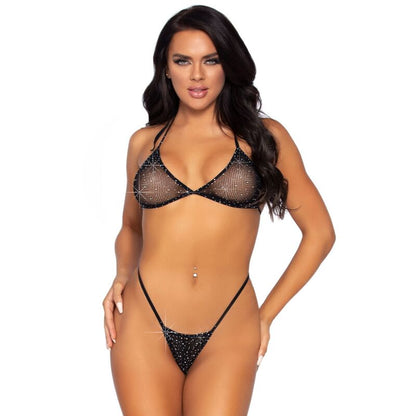 LEG AVENUE - TOP BIKINI A RETE E G-STRING TAGLIA UNICA - LEG AVENUE SETS | Lingerie Harness Boutique