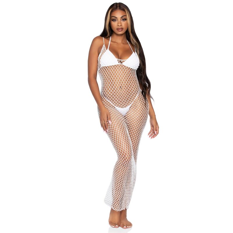LEG AVENUE - MAXI ABITO IN RETE TWIST TAGLIA UNICA BIANCO - LEG AVENUE ACCESSORIES | Lingerie Harness Boutique