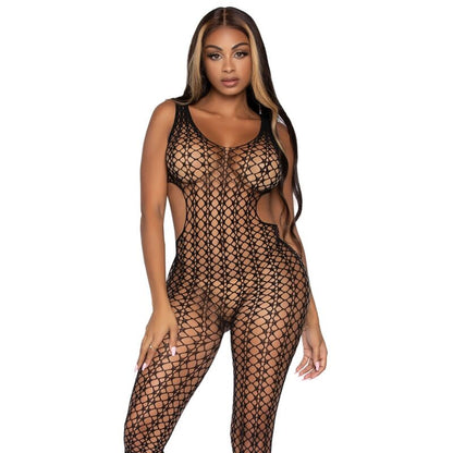 LEG AVENUE - BODYSTOCKING LATEX MESH ONE SIZE