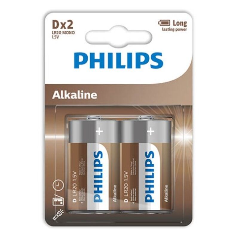 PHILIPS - BATTERIA ALCALINA D LR20 BLISTER*2 - PHILLIPS | Lingerie Harness Boutique