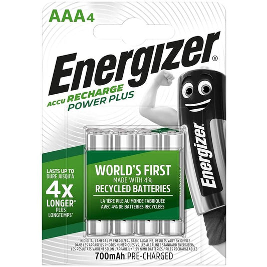 ENERGIZER - RECHARGEABLE BATTERIES AAA4 BLISTER 4