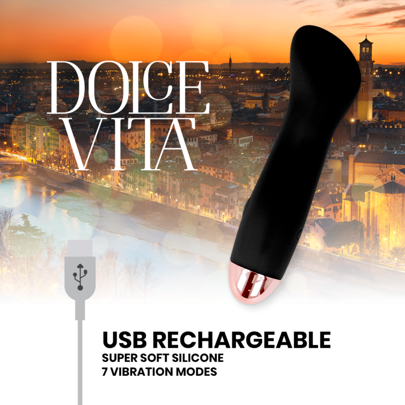 DOLCE VITA - VIBRATORE RICARICABILE ONE BLACK 10 VELOCITÀ