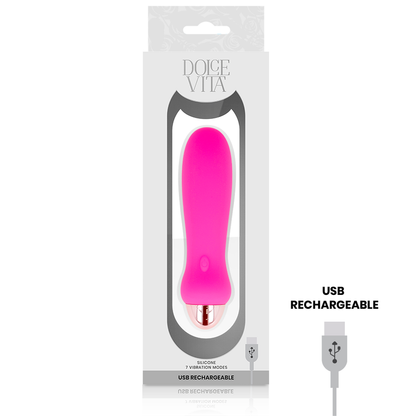 DOLCE VITA - VIBRATORE RICARICABILE CINQUE ROSA 7 VELOCITÀ - DOLCE VITA | Lingerie Harness Boutique