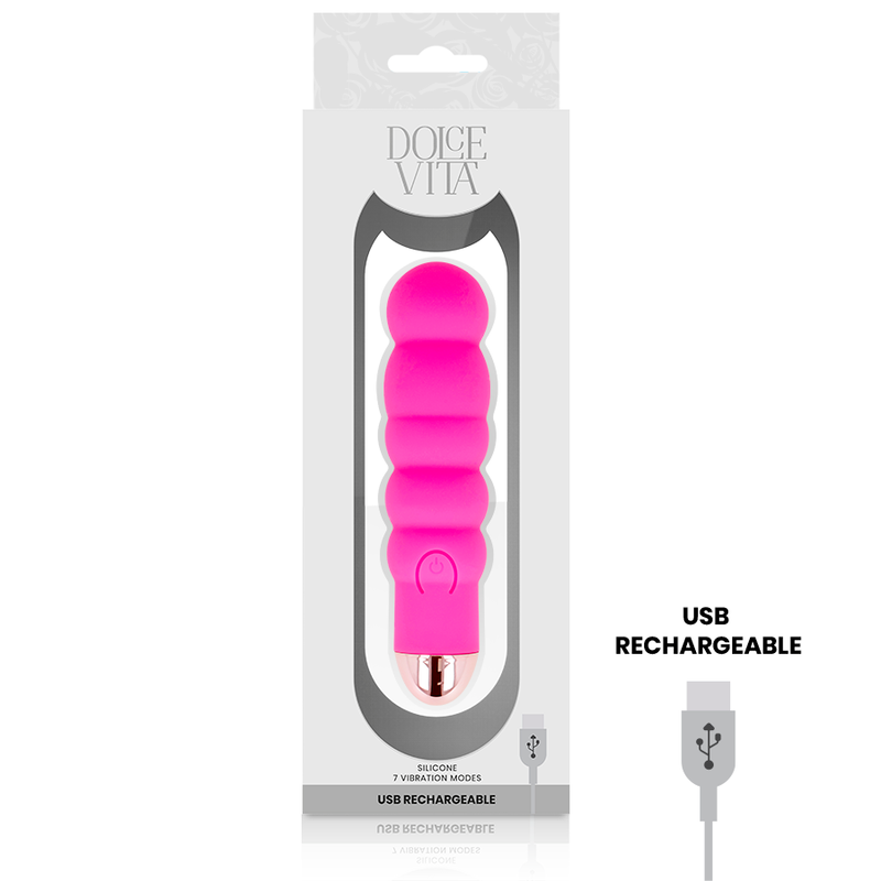 DOLCE VITA - VIBRATORE RICARICABILE SEI ROSA 7 VELOCITÀ - DOLCE VITA | Lingerie Harness Boutique