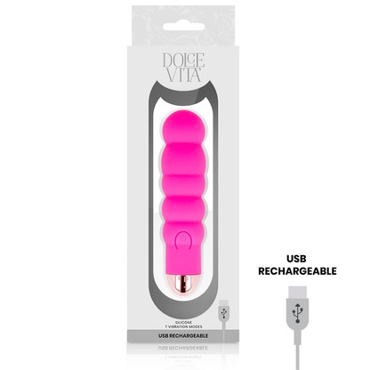 DOLCE VITA - VIBRATORE RICARICABILE SEI ROSA 7 VELOCITÀ - DOLCE VITA | Lingerie Harness Boutique